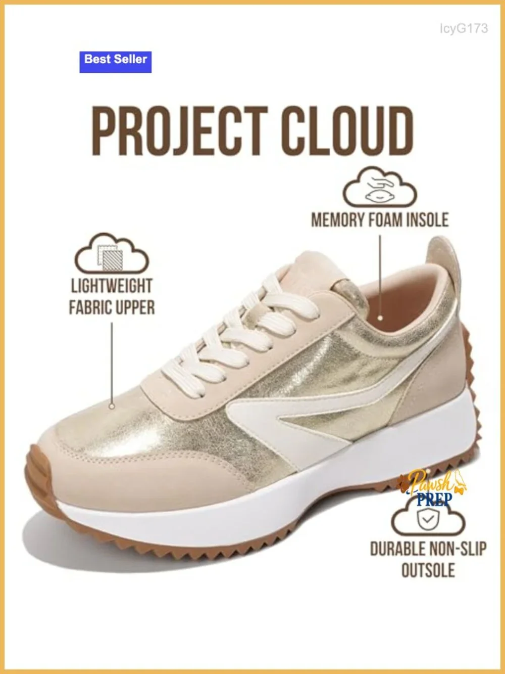 Memory Foam Insole Sneakers - Lightweight Non-Slip Lace Up Fashion Shoes